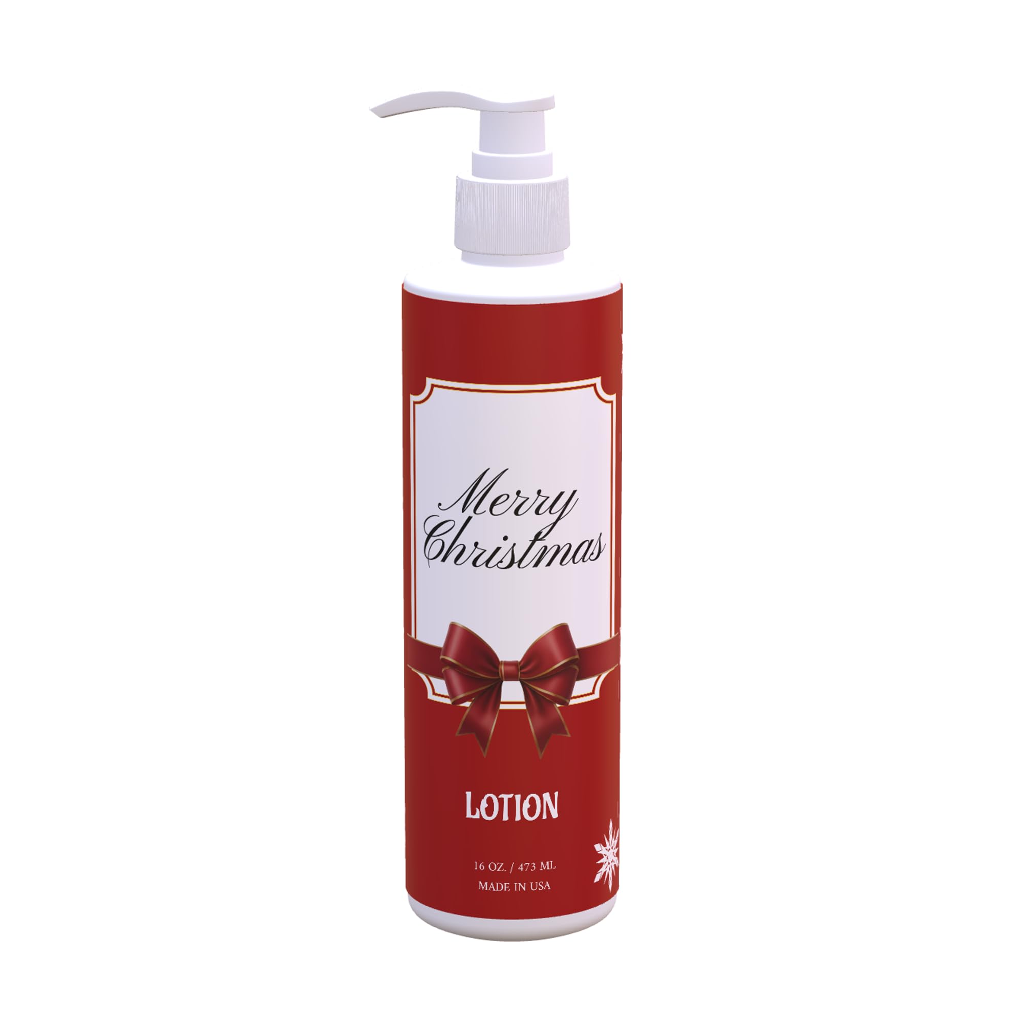Christmas Hand Body Lotion Ribbon Snow Design Fresh Green Tea Lemon Scent 12 Pack 16 oz Pump Bottles
