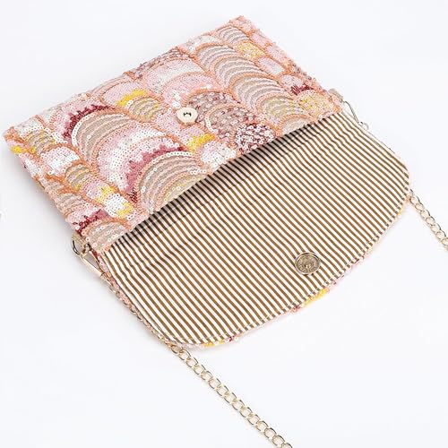 Image of Clutch Purses for Women, Envelope Package, Sequin Embroidered Flowers Straw Bag, Bohemian Handmade Handbags, Crossbody Bag for Vacation, Travel, Banquet(Styles 3)