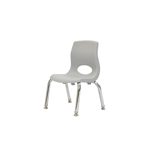 Angeles H, gris con patas cromadas MyPosture silla para niños, 8.0 in