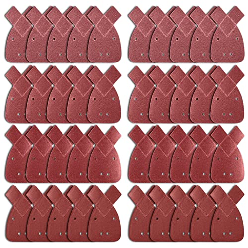 40pcs Black and Decker Mouse Sander Pads Sanding Pads for Mouse Sander Mouse Sanding Sheets with Extra 2 Tips for Replacement Assorted 40/60/ 80/120 Grits to Fit Black and Decker Detail Palm Sander