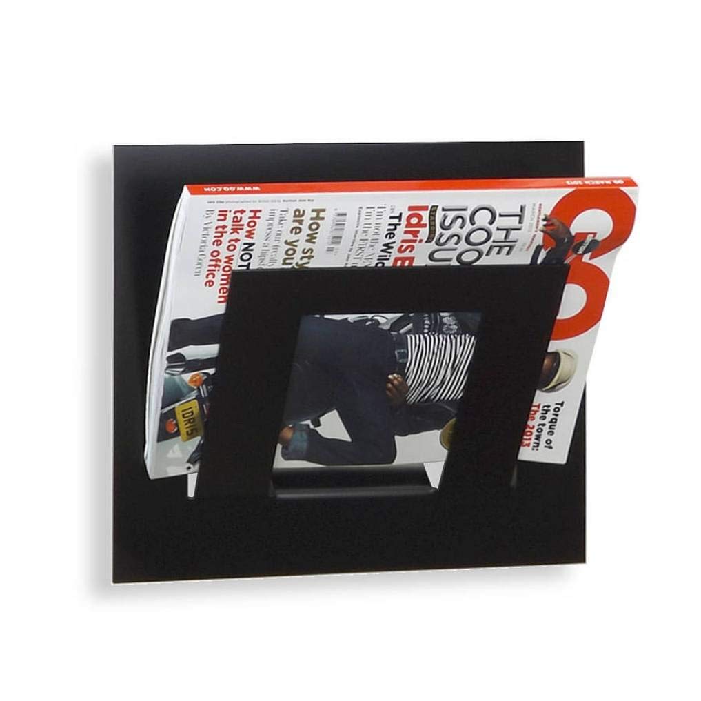 Indian Decor Single Tier Magazine Stylish and Space-Saving Storage Solution Holder Sleek Single Tier Wall-Mounted Decorative Black-image-0