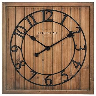 Large Square Wood Wall Clocks