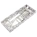 Silver Cake Server Set - Stainless Steel Wedding Knife with Diamonds, Crystals, Ribbon Wrapped Around Handle