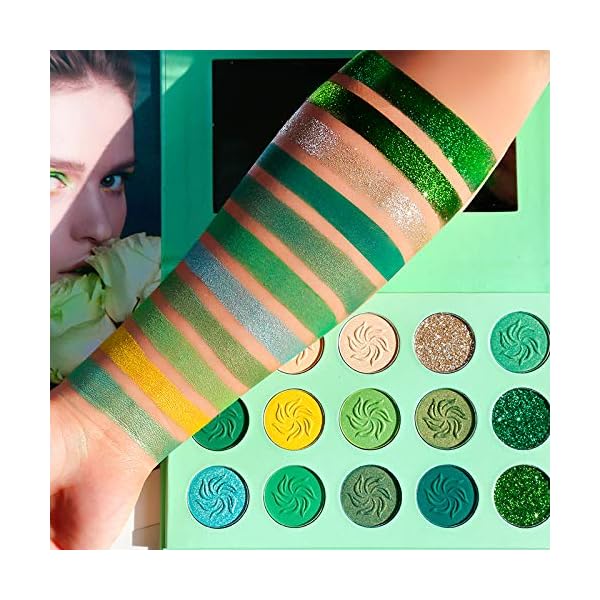 Avocado-Green-Eyeshadow-Palette-DELANCI-15-ColorHighly-Pigmented-Eyeshadow-Makeup-Pallete-Matte-Shimmer-Glitter-Eye-Shade-Long-Wear-Vegan-Cruelty-Free-Nude-Yellow-Emerald-Green-Eye-Shadow-Pallet DE'LANCI Avocado Green Eyeshadow Palette 15 Colors, Highly Pigmented Eyeshadow Pallete Matte Shimmer Glitter Eye Shade Grinch Makeup, Long Wear Cruelty Free Nude Yellow Emerald Green Eye Shadow Pallet