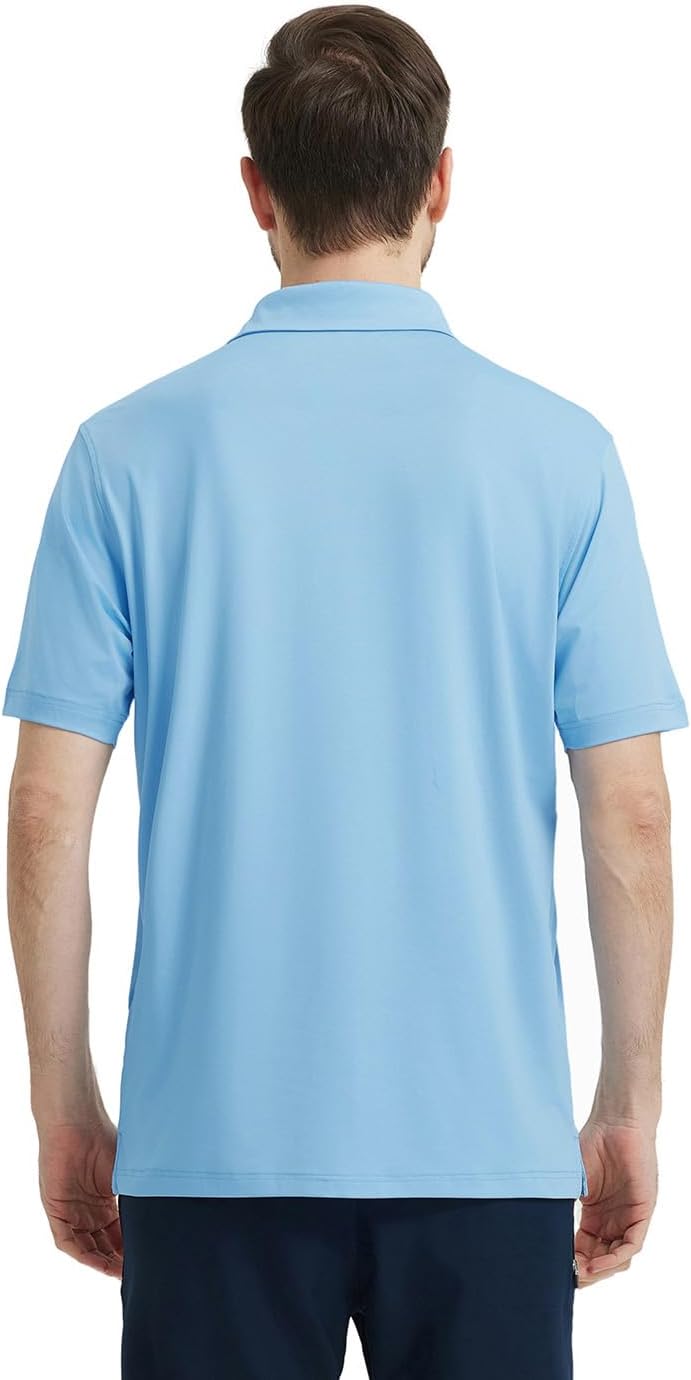 Men's Polo Shirts Short Sleeve Casual Solid Stylish Dry Fit Performance Designed Collared Golf Polo Shirts for Men - Image 3