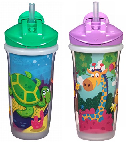 Playtex Playtex Sipsters Stage 3 Spill-Proof, Leak-Proof, Break-Proof Insulated Straw Sippy Cups...