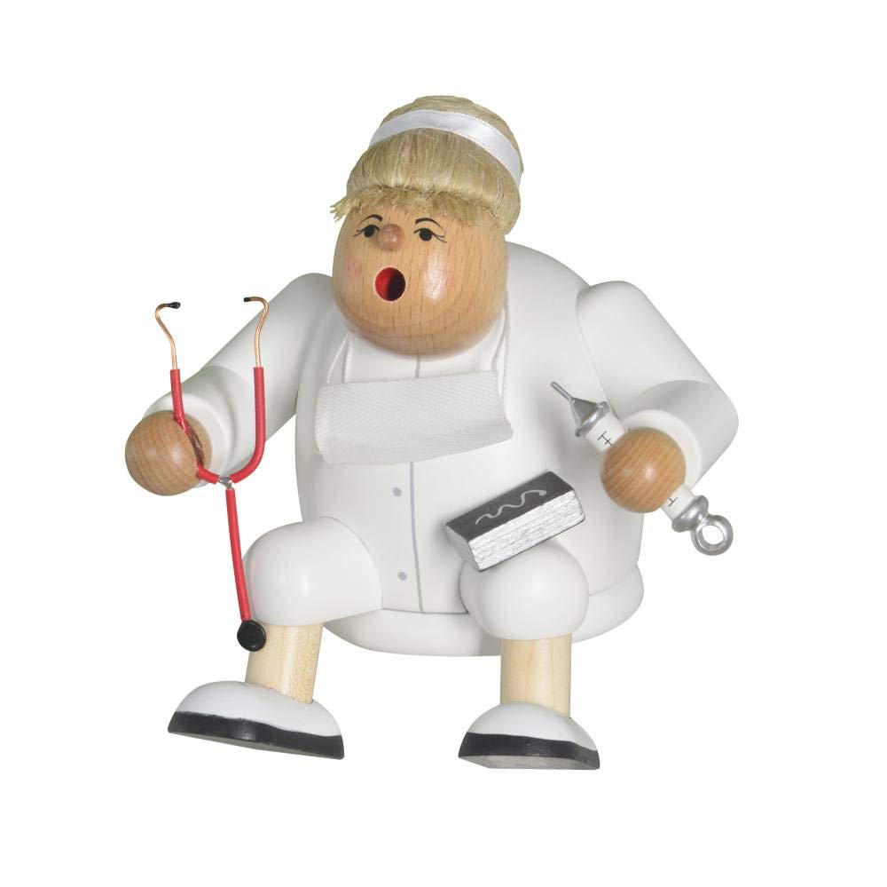 KWO Räuchermann Räucherfrau Kantenhocker Ärztin, Höhe 15cm, Neuheit 2019
