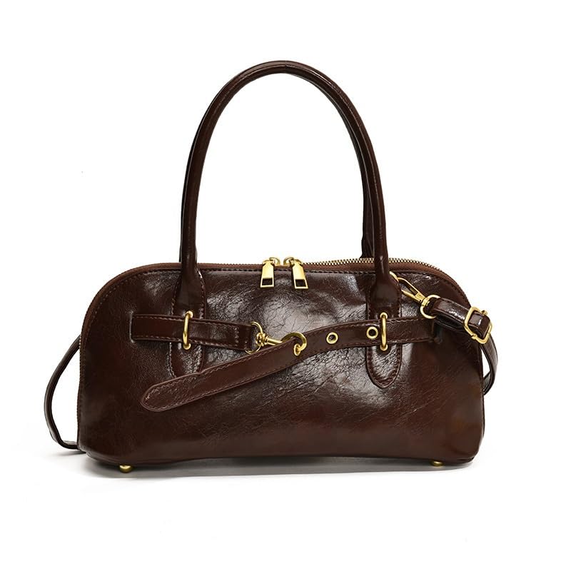 Vent grille door Ladies waxed leather bag crossbody bag(Brown)