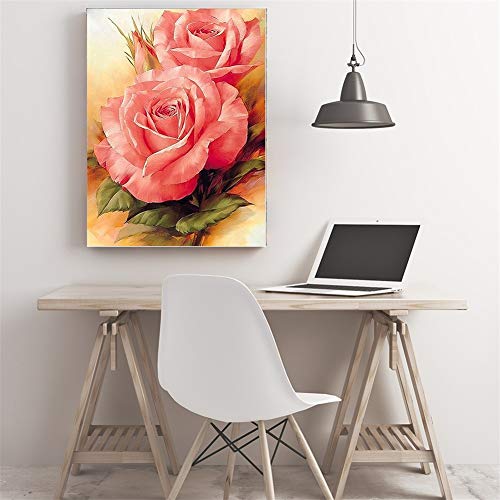 Kit peinture diamant rose jaune 5D complet 80x100 cm avec strass carrés pour broderie