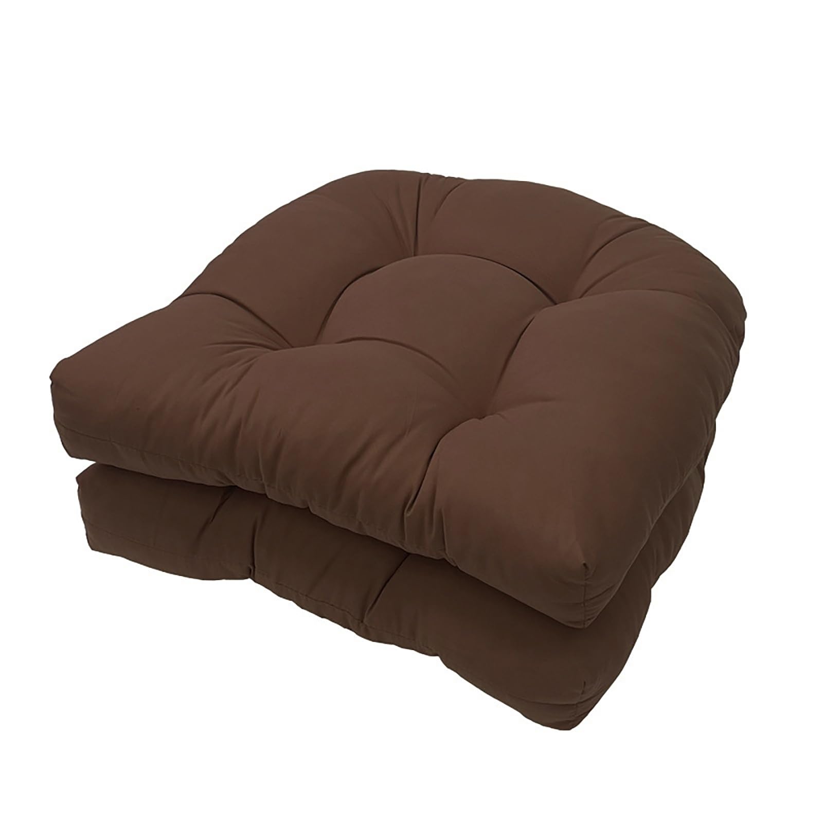 Cojin Asiento - Cuscini a forma di U per sedie in vimini per interni/esterni, 4 pezzi, colore caffè, perfetti per mobili da giardino e sedia a dondolo comfort