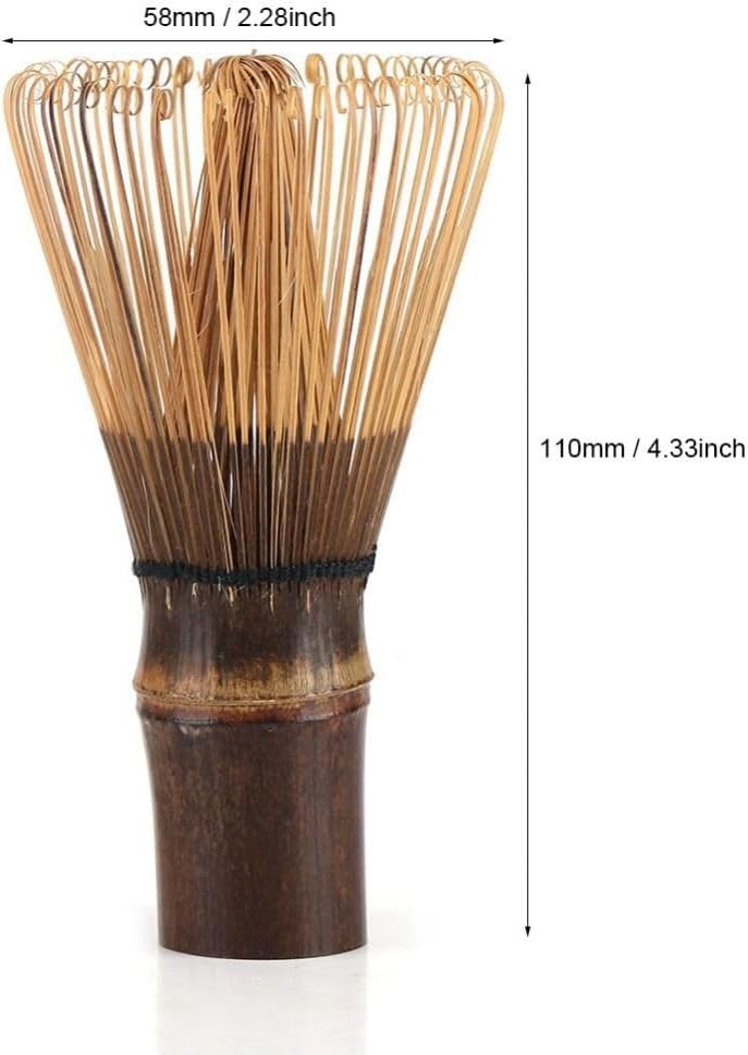 80 Prongs Black Bamboos Matcha Whisk Traditional Tea Ceremony Handcrafted Tool for Whisking Green Tea Powder