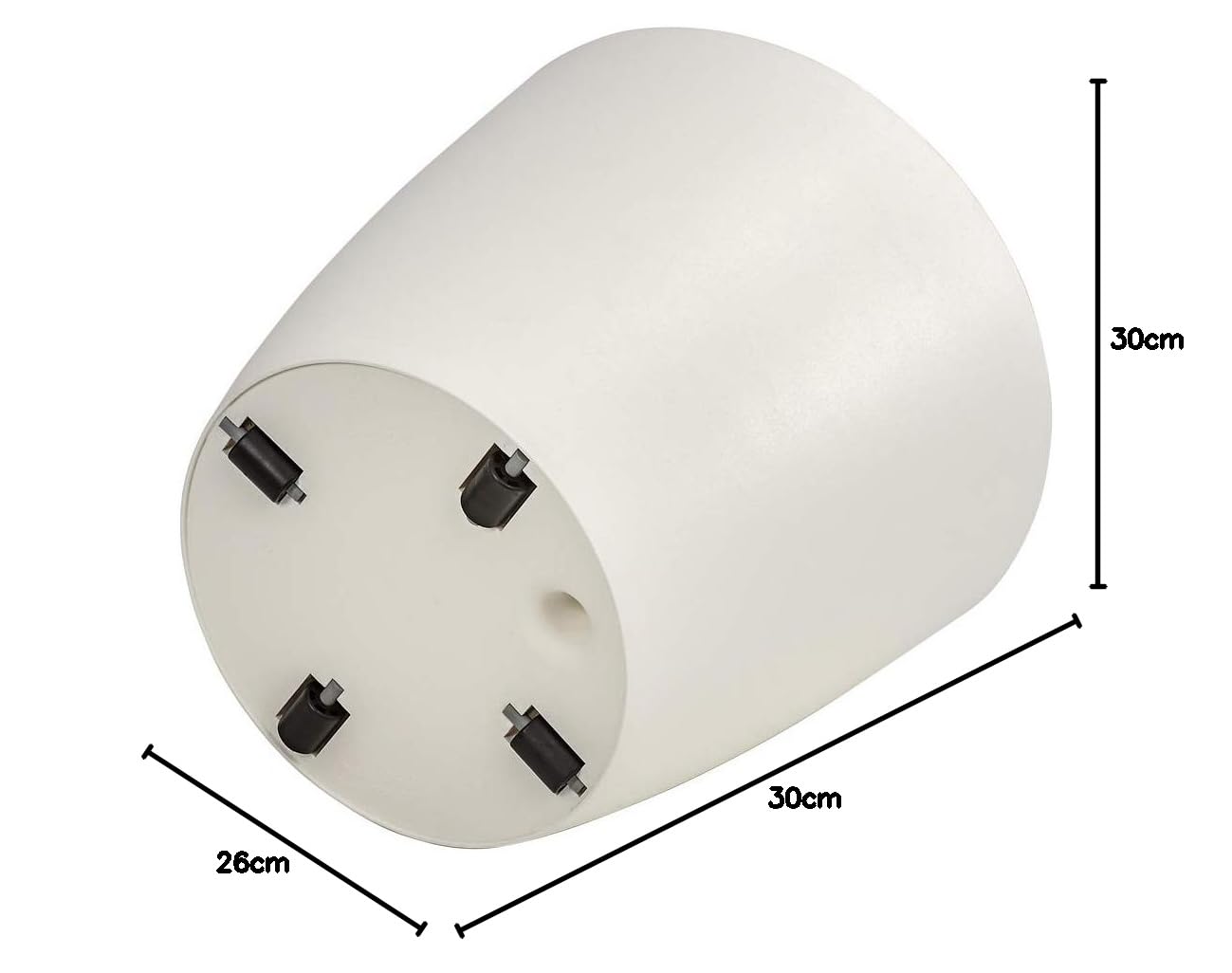 Dehner Mila - Vaso per piante con sistema di auto-irrigazione, diametro 30 cm, altezza 26 cm, in plastica, colore: Bianco