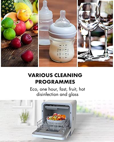 Aanrecht vaatwasser, draagbare compacte vaatwasser met 3 wasprogramma's, anti-lekkage, fruit en groenten met mand for… - Afbeelding 6
