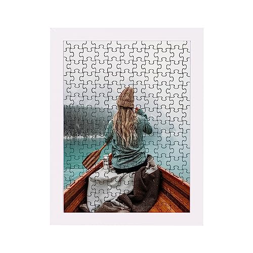 Rahmendesign24 Milano Cornice per puzzle da circa 300-500 pezzi, da 36 x 48 cm, 48 x 36 cm, bianco opaco, con vetro acrilico