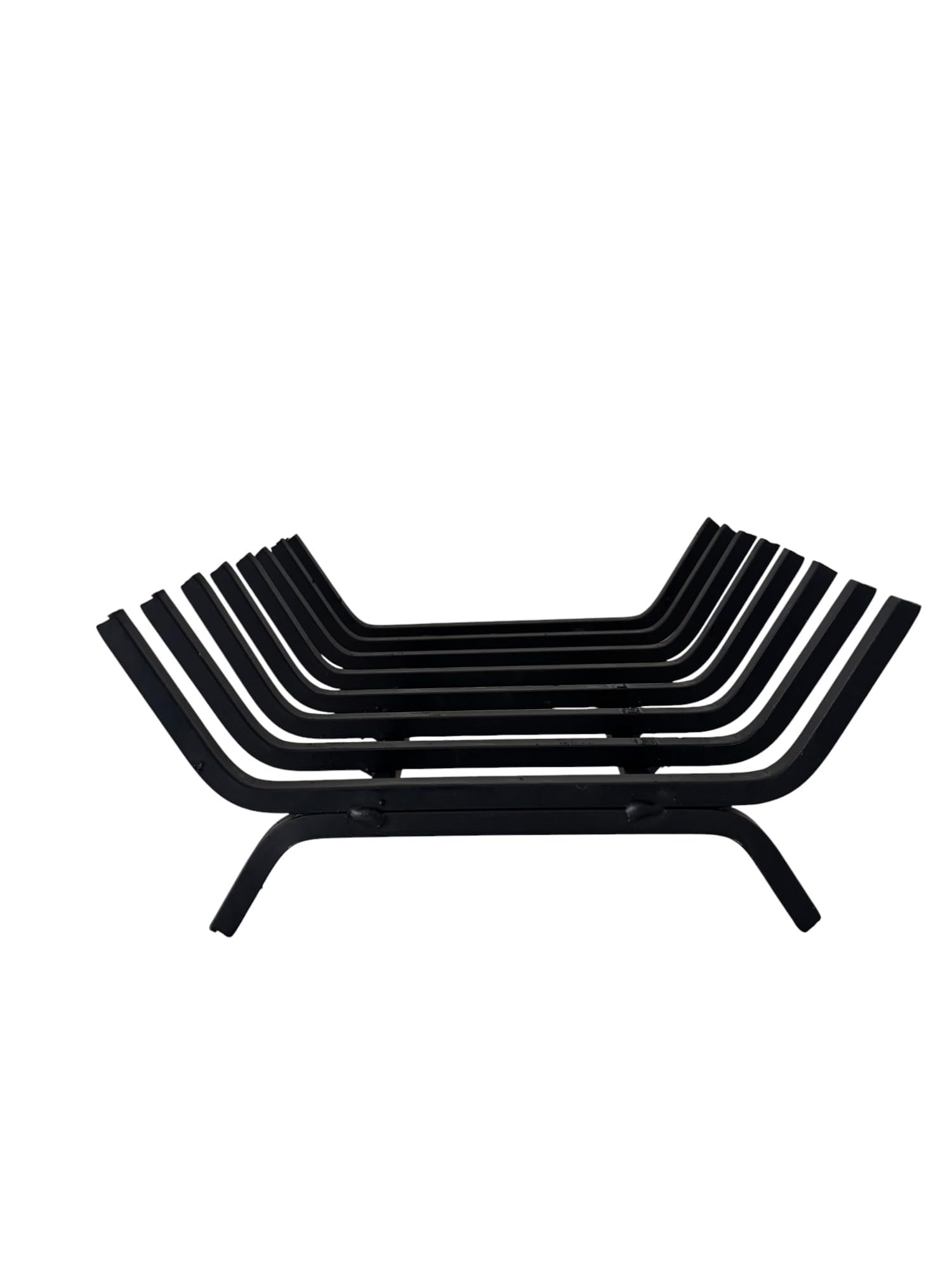 GREGORIOSTORE Portalegna in Ferro per Camino, 40x35x16 cm, Nero, Struttura Robusta 12 mm, Made in Italy