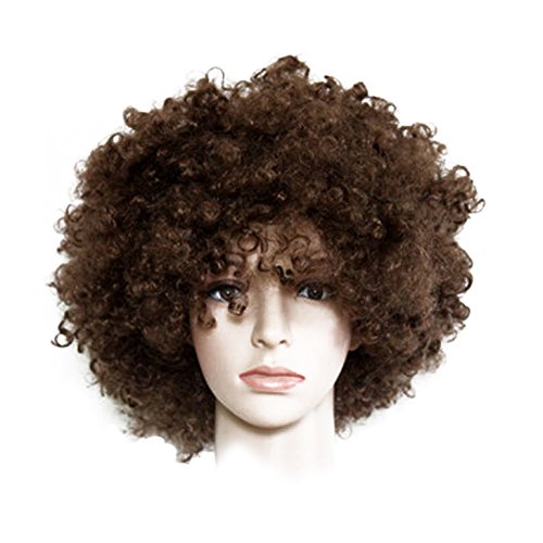 Nextnol Brown Afro Wig，Explosion wig，Hippie Costume Wig，Halloween Costume Party Wig，Both men and women are suitable for wearing