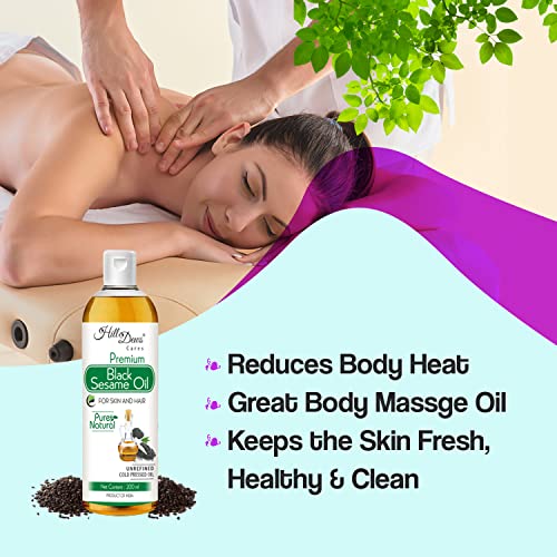 Image of Sesame Oil 200ml Unrefined Cold Pressed Carrier Oil For Skin and Hair 200 ml