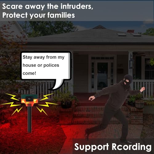 Hulppre 20240805 Solar Outdoor Motion Sensor Alarm-Dog Barking&Gunshot Sound,130Db Loud Noise Maker,Support Recording,13 Kinds Of Sound Strobe Light thumb #1