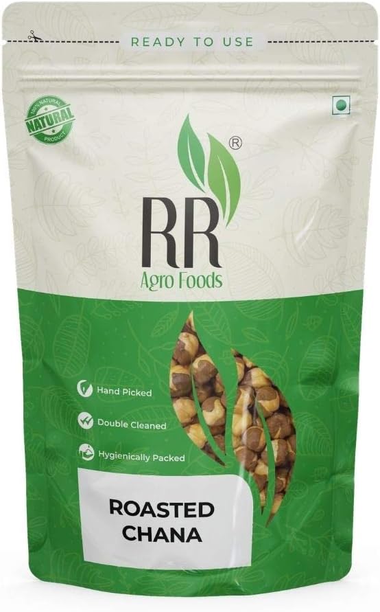 RR Agro Foods Roasted Chana 500 GM | Premium Hand Sorted Bhuna Chana | High Protein Diet | Lightly Salted Pack of 1