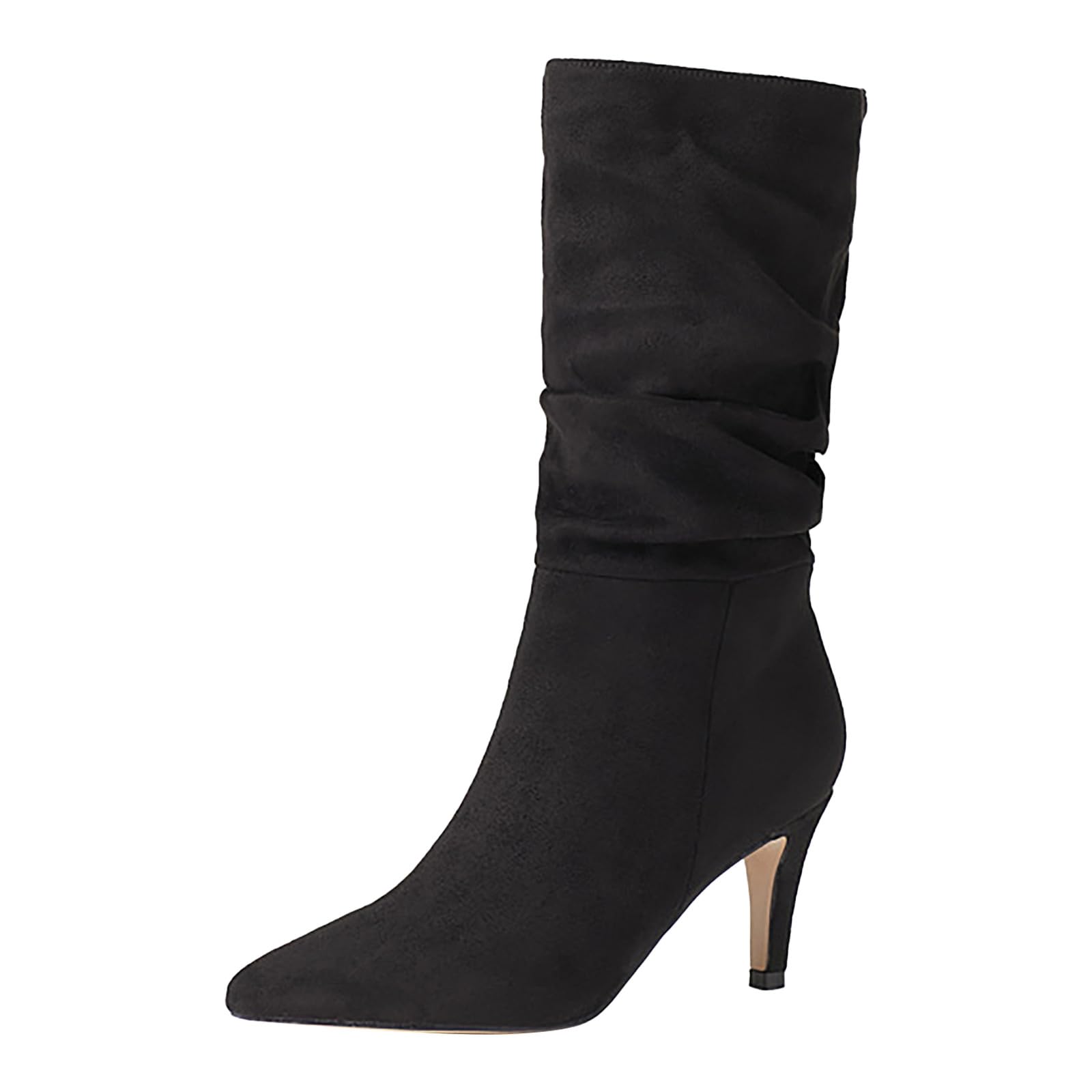 Generisch Botas de equitación 2023 tacón alto tacón medio sexy punta punta punta moda botas zapatos mujer