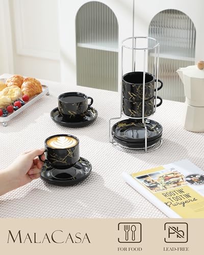 Juego de 4 tazas de espresso de porcelana por $19.99, antes $45.99