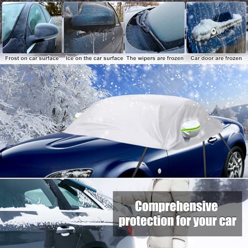 Image of Car Cover Waterproof Replacement for 2015-2024 Mazda MX-5, Sunproof Half Car Cover, Half Garage UV Resistant Half Car Cover Dustproof Snowproof Outdoor Indoor