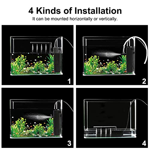 flintronic Filtro per Acquario, Filtro Interno per Acquario per Piccoli Acquari, Acquari Freddi o Tropicali, Acquario per Tartarughe, 300L/H - Image 7