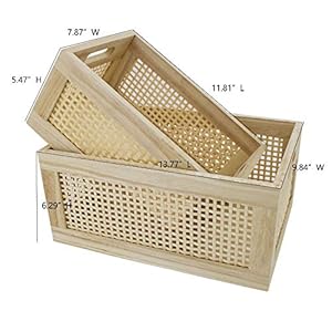 Desktop storage basket, sundry office drawer storage box, wood frame storage basket. (Rectangle-B-Set2) Desktop storage basket sundry office drawer storage box wood frame storage basket Rectangle B Set2