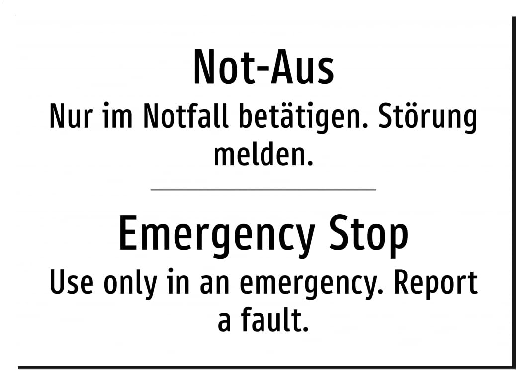 62024-DEEN-T-07 | Not-Aus/Emergency Stop Schild/Aufkleber | Deutsch
