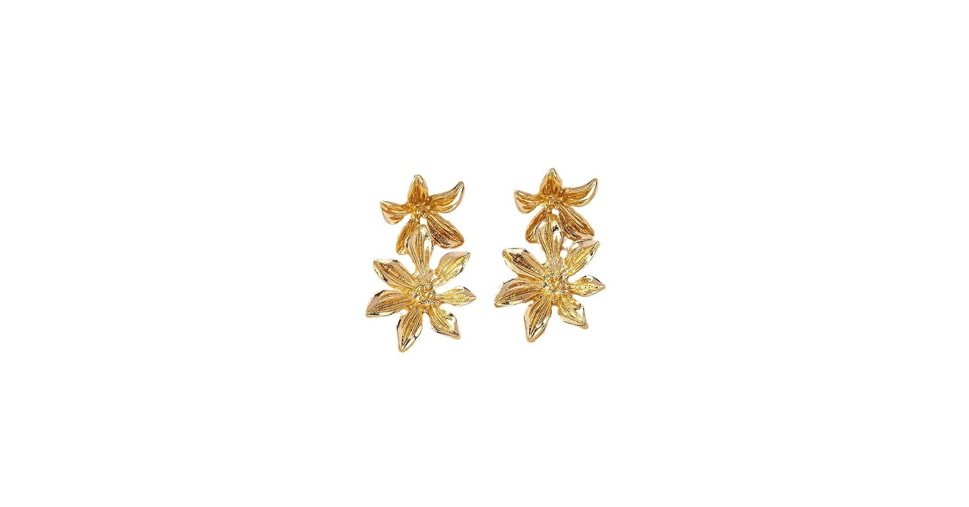 [Golden dew] 韓国☆18K Gold☆Flower Wind3 Earring Amazon.com: Generic Floral Drop Earrings, Gold Tone, Flower