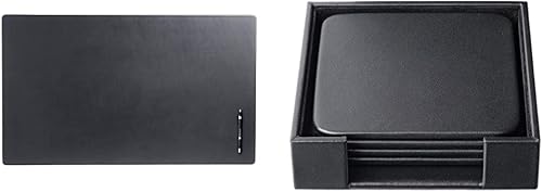 Dacasso Almohadilla sin rieles laterales de cuero de lujo para escritura, protector de superficie de escritorio ejecutivo, 34 x 20 pulgadas, juego