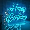 Happy Birthday Neon Sign Reusable Ice Blue LED Neon Night Light ...