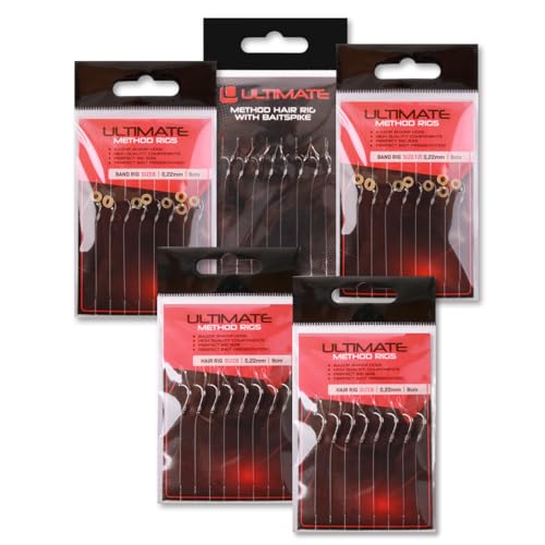 8x Ultimate Method Hair Rig Baitband #8 / 0.22mm / 8cm