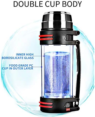 YangYS Hydrogen Water Travel Bottle, Hydrogen Rich Water Cup, Hydrogen-Rich Generator, Anti-Aging Antioxidant Glass with USB Charging