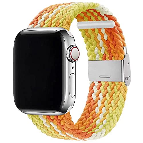 Apple watch バンド アップルウォッチ バンド 長さ簡単調節 工具不要 ブレイデッドソロループ 編組バンド コンパチブル スポーツバンド 交換ベルト 柔らかいシリコーン糸混紡リサイクルヤーン素材 apple watch Series Ultra/8/7/6/5/4/3/2/1/SE対応 38mm/40mm/41mm/42mm/44mm/49mm Iwatch交換用ベルト