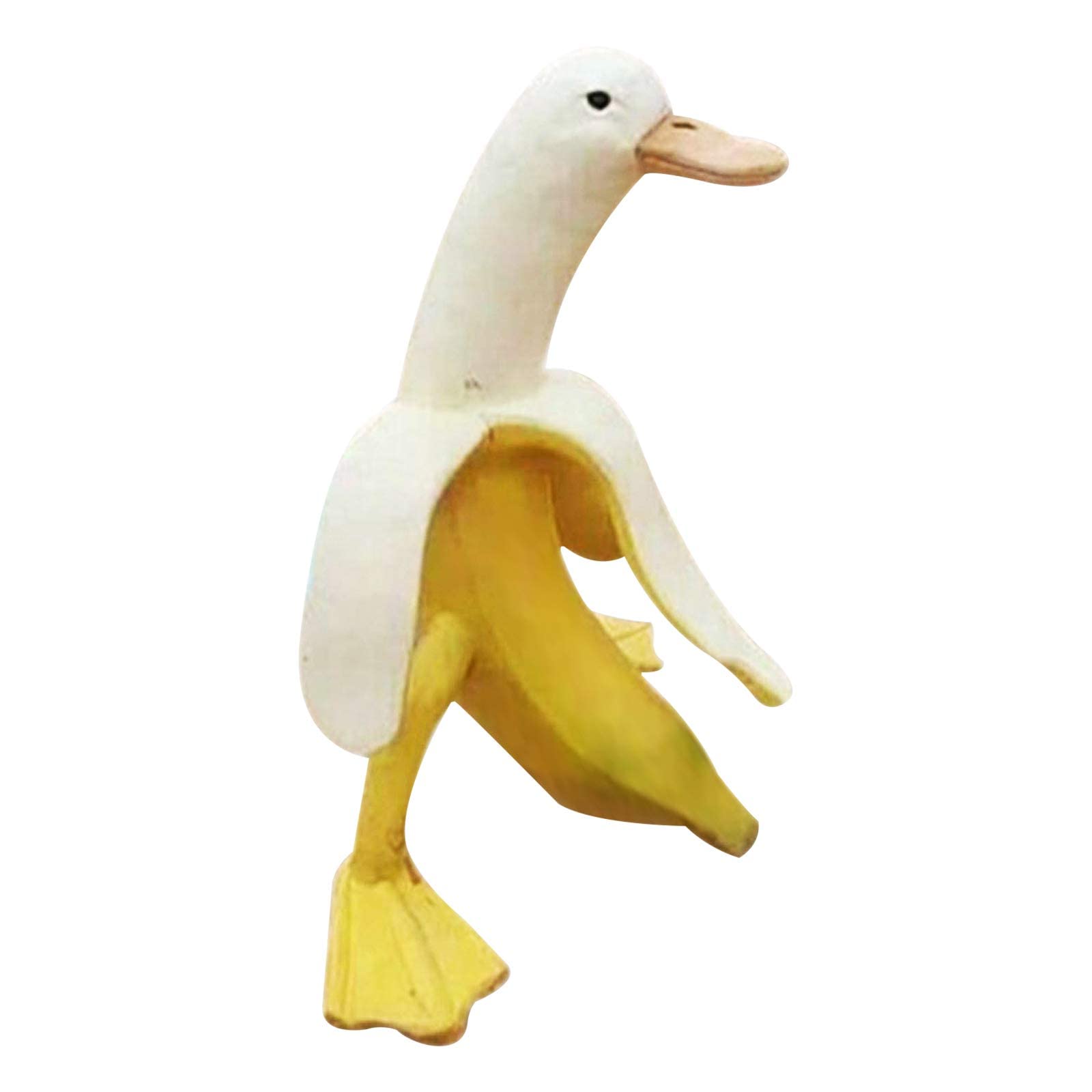 qzjijosen Banana Duck Statue,Garden Art Sculpture,Cute Peeled Banana Duck Art Decorative for Lawns,Yards,Office,Homes,Garden Outdoor