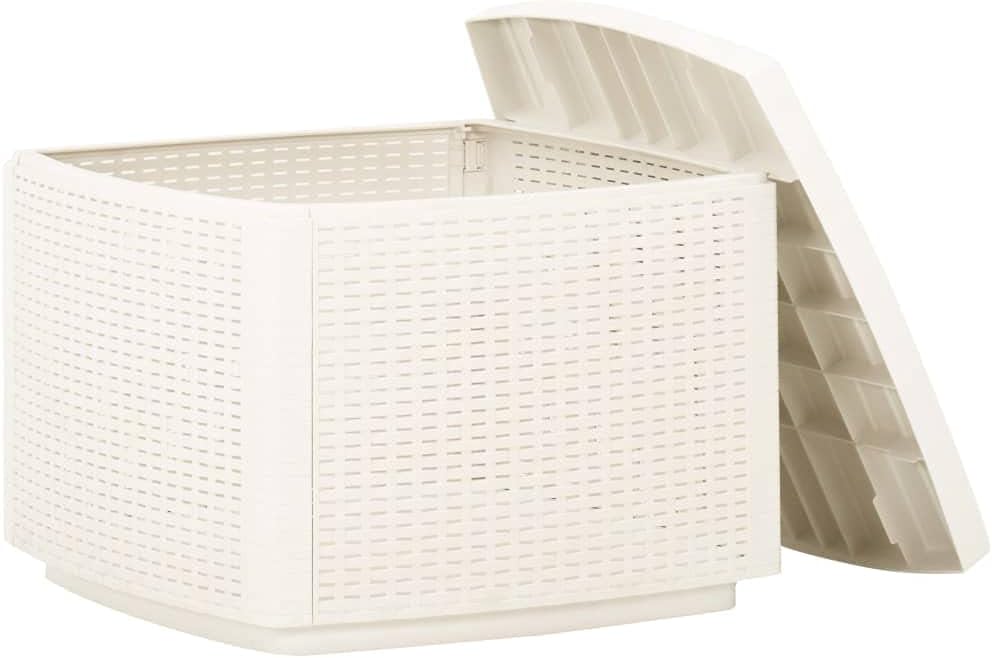 Patio Table,Porch Side Table,Balcony Desk,Outdoor Dining Table,Outside Tables for Yard,for Patio, Garden and Deck, White 20.9"x20.9"x15.7" Plastic