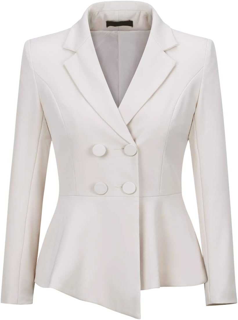 YUNCLOS Womens Suits 2 Piece Set Business Casual Double Breasted Blazer and Pantsuits for Work Office - Image 2