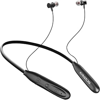Kratos Jazz Neckband Bluetooth Headphones with 55H Playtime, Deep Bass, Stereo Sound, HD Calls, Magnetic Earbuds, Voice As... Price In India