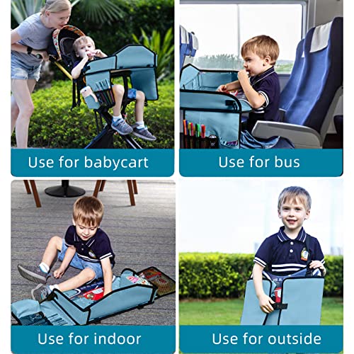 Miniatura 6 de Amoilly Bandeja De Asiento De Coche Para Niños De Viaje, Bandeja De, Bandejas De Coche Para Niños Esenciales De Viaje Por Carretera, Azul Claro