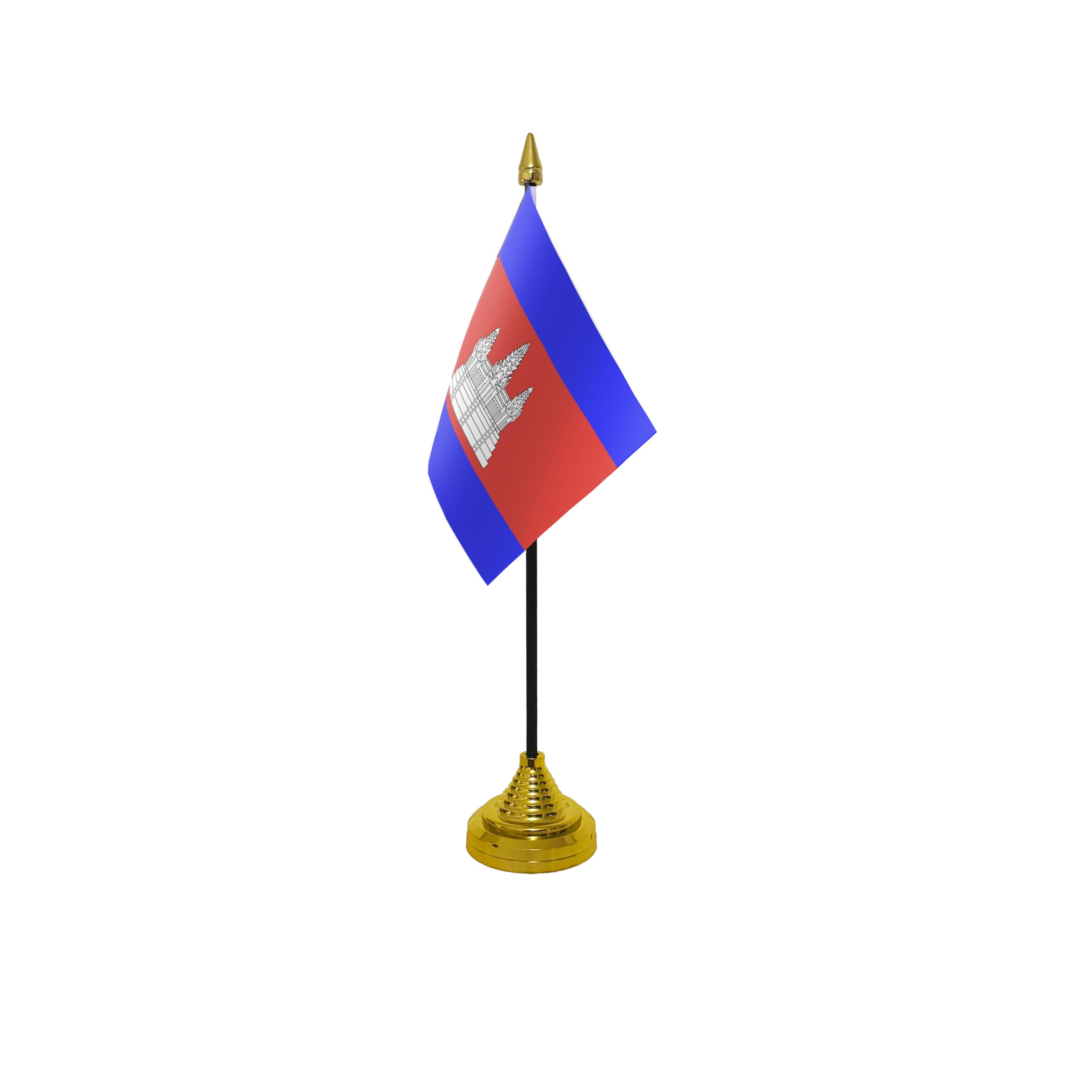 Flagtex Cambodia Small Table Flag With Gold Base