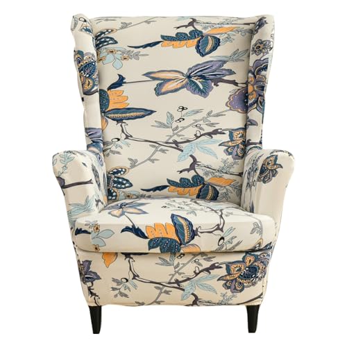 Ebeta Funda De Sillón Para Sillón Con Orejas Completo, Funda Reclinable De Orejero Amapola