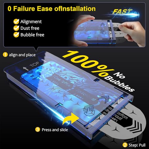 3 Pack for Samsung Galaxy s22 screen protector Tempered Glass,HD with easy-to-install frame Case Friendly Anti Scratch Bubble Free