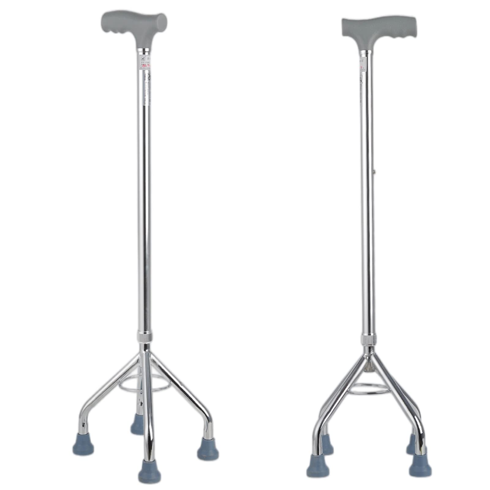 Stampelle Quadruple Leggere con Impugnatura in PVC, Ausili per la Mobilità per Anziani Disabili, Bastone da Passeggio, Altezza Regolabile wisdom