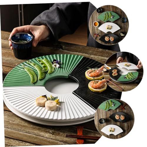 Plato Japonés de Cerámica en Forma de Abanico para Sushi miniatura 6