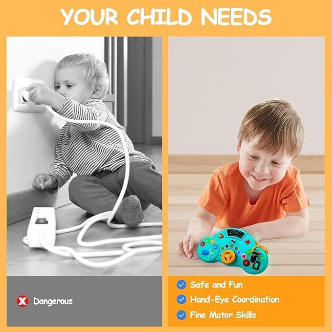 Image of Montessori Busy Board, Baby & Toddler Toys for 1-3 Years Old- Baby Sensory Board-Sensory Educational Toys for Toddler (Style 03 Blue)