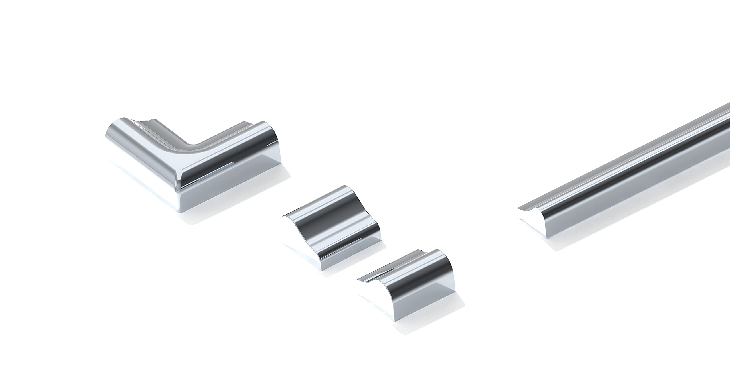 Lot de 2 barres de protection anti-fuite en aluminium pour douche de 95 cm