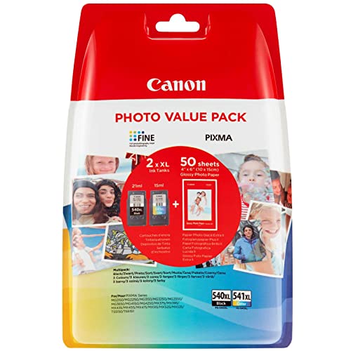 Cartouche Canon PG-540XL CL-541XL avec 50 feuilles photo PP-201