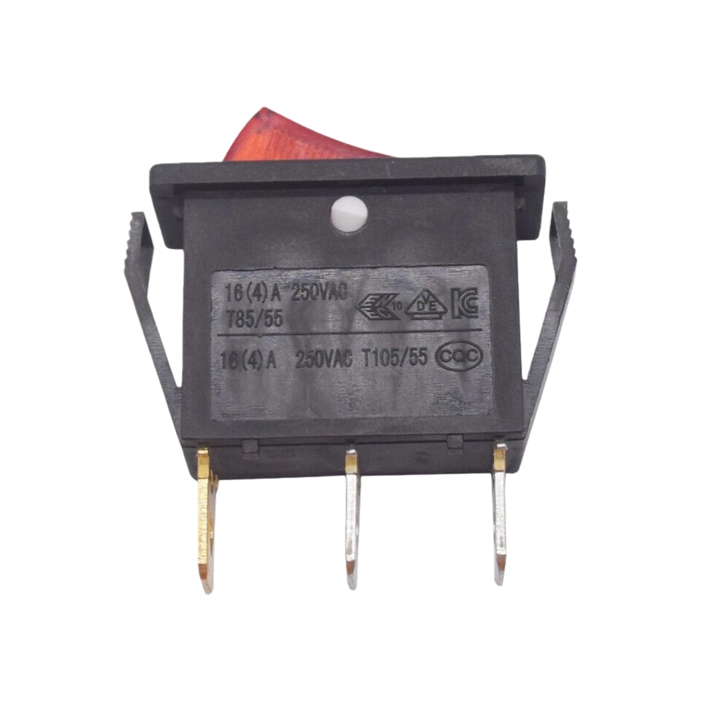 2PCS 3-pin 2-Position RS606 Rocker Switch Compatible with LECI with Red Light Normally Open 16A 250VAC