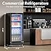 ICEVIVAL 6 Cu.Ft Commercial Refrigerators, Display Fridge with Double-Tempered Glass Door, Beverage Cooler for Bar, Office, Restaurant, Outdoor Beverage Refrigerator with Locking, Key & LED